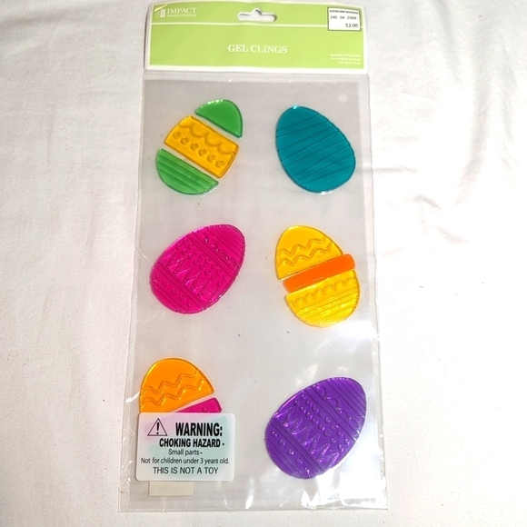 Easter Window Gel Cling Decorations Kids Home Eggs Bunny - Picture 1 of 3